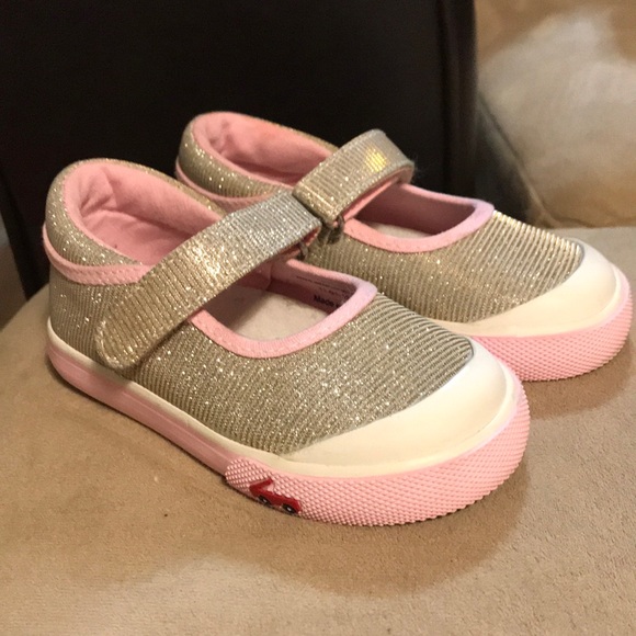 See Kai Run Other - Sparkly metallic Mary Janes with pink trim